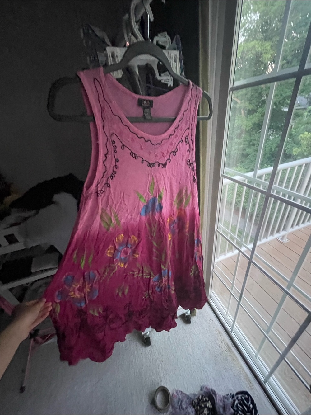 Uniti Casual Pink Floral High-Low Dress
